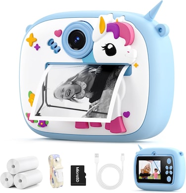 Kids Instant Print Camera 1080P HD Digital Camera for Kids, Selfie &amp; Video Camera Toy Gift for Boys and Girls