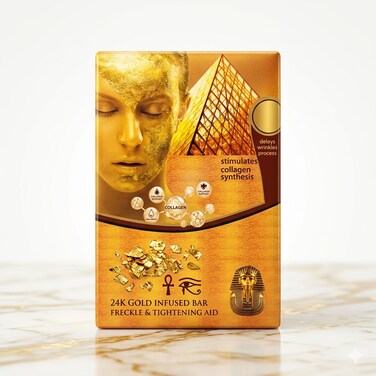 24K Gold Whitening Soap for Face and Body, Brightening Moisturizing Cleansing Bar for Dark Spots, Uneven Skin Tone and Glowing Skin