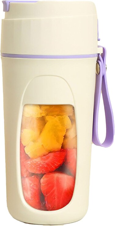 Portable Juice Blender Bottle 500ML, USB Rechargeable Mini Blender for Smoothies and Shakes, Personal Electric Fruit Mixer for Travel, Gym and Office