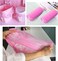 Bathroom Trash Bags 5 Rolls 100 Counts Small Handle Garbage Bags Pink for Office, Kitchen, Bedroom Waste Bins and Home Use