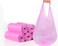 Bathroom Trash Bags 5 Rolls 100 Counts Small Handle Garbage Bags Pink for Office, Kitchen, Bedroom Waste Bins and Home Use