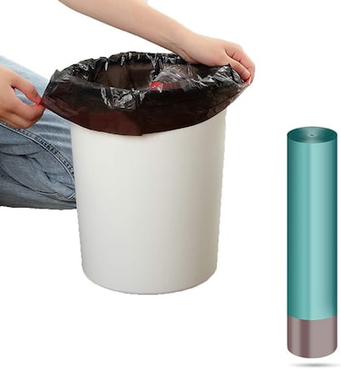 Drawstring Garbage Bags 5 Rolls 100 Count Thickened Kitchen Trash Bags with Handles for Household Waste and Daily Use