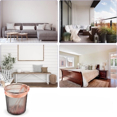 Small Trash Bags Garbage Bin Liners for Kitchen, Bathroom, Office &amp; Bedroom Waste Baskets, Durable Orange Household Bin Liners