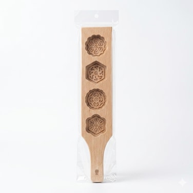 Wooden Moon Cake Mold Press Set with Hand Stamp for Mooncakes, Mung Bean Cakes, Ice Skin Pastries, DIY Baking Tools