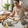 4-Piece Silicone Baking Tool Set with Rolling Pin, Spatula, Pastry Brush and Tongs, Heat Resistant Non-Stick Kitchen Tools