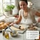 4-Piece Silicone Baking Tool Set with Rolling Pin, Spatula, Pastry Brush and Tongs, Heat Resistant Non-Stick Kitchen Tools