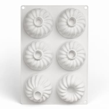 3D Silicone Fruit Mousse Cake Mold 6-Cavity Raspberry Dessert Mold &ndash; Non-Stick Reusable Baking Mold for Cake, Chocolate, Jelly and Ice Cream