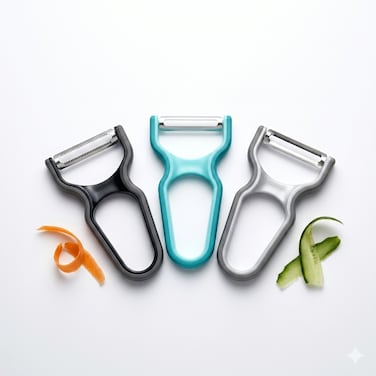 3-Piece Kitchen Peeler Set, Multifunctional Plastic Fruit and Vegetable Peelers for Potato, Apple, Mango and Carrot, Lightweight Kitchen Gadgets