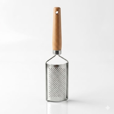 Fine Cheese Grater with Wooden Handle, Stainless Steel Parmesan Grater for Powdered Cheese, Lemon Zest, Chocolate and Garlic