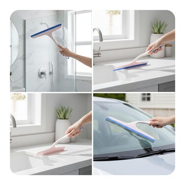 ممسحة مطبخ 20×20 سم – ممسحة يدوية بشفرة مطاطية للأحواض والأسطح والزجاج والسيارات لإزالة الماء والسوائل بسهولة