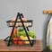 2-Tier Countertop Fruit Basket Storage Rack &ndash; Metal Vegetable Organizer &amp; Bread Display Stand for Kitchen, Space-Saving Kitchen Storage Shelf (Black)