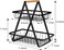 2-Tier Countertop Fruit Basket Storage Rack &ndash; Metal Vegetable Organizer &amp; Bread Display Stand for Kitchen, Space-Saving Kitchen Storage Shelf (Black)