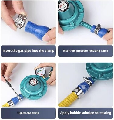 Flexible Gas Pipe Hose with Safety Clamp &ndash; Explosion-Resistant Gas Hose for Gas Stove &amp; Water Heater Connection   Durable Yellow Gas Supply Tube