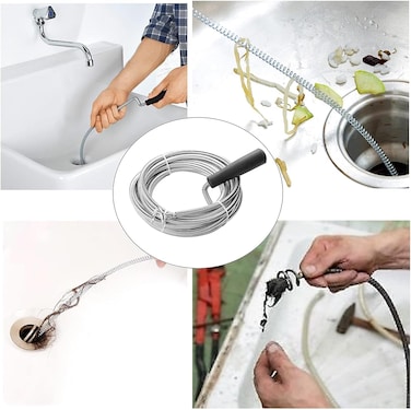 3M Drain Cleaner Wire Snake &ndash; Flexible Steel Drain Clog Remover Tool for Kitchen Sink, Wash Basin &amp; Pipe Blockage Cleaning Machine