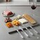 4-Piece Cheese Knife Set with Stainless Steel Blades and Crystal Acrylic Handles &ndash; Cheese Cutter, Shaver, Fork &amp; Spreader for Charcuterie Boards, Entertaining &amp; Wine Tastings