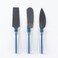 3-Piece Cheese Knife and Spreader Set with Stainless Steel Blades and Acrylic Handles &ndash; Cheese Spreader Tools for Charcuterie Boards, Soft &amp; Hard Cheeses, Jams and Entertaining, Teal Blue