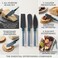 3-Piece Cheese Knife and Spreader Set with Stainless Steel Blades and Acrylic Handles &ndash; Cheese Spreader Tools for Charcuterie Boards, Soft &amp; Hard Cheeses, Jams and Entertaining, Teal Blue