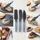 3-Piece Cheese Knife and Spreader Set with Stainless Steel Blades and Acrylic Handles &ndash; Cheese Spreader Tools for Charcuterie Boards, Soft &amp; Hard Cheeses, Jams and Entertaining, Teal Blue