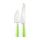2-Piece Stainless Steel Cake Knife and Server Set with Ergonomic Lime Green Handles &ndash; Wedding Cake Cutting Set for Birthdays, Anniversaries and Parties