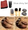 7PCS Shoe Shine Kit with Portable Zipper Storage Bag, Shoe Polish Brush Set for Leather Shoes, Boots, Wallets, Furniture &amp; Car Seats, Brown