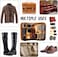 7PCS Shoe Shine Kit with Portable Zipper Storage Bag, Shoe Polish Brush Set for Leather Shoes, Boots, Wallets, Furniture &amp; Car Seats, Brown