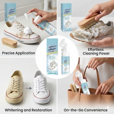 Deep Cleaning Shoe Foam Cleaner for Boots, Sneakers, Sports Shoes, Running Shoes, Outdoor &amp; Travel Footwear Care Foam Cleaner