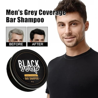 Black Soap Bar Shampoo for Hair &amp; Beard, Natural Sulfate-Free Cleanser, Moisturizing &amp; Nourishing Organic Hair Care, Anti-Dandruff Deep Cleansing Soap for All Hair Types