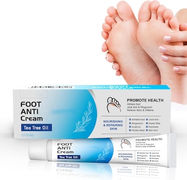 Foot Care Cream 20g Antifungal Treatment for Athlete&rsquo;s Foot, Itchy Skin &amp; Foot Odor Relief, Anti-Bacterial Foot Repair Cream for Dry, Cracked &amp; Irritated Feet