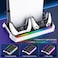 PS5 Cooling Station with RGB Lighting, Dual Controller Charger &amp; 4-Port USB Hub, Ultra-Quiet 3-Speed Fan Stand for PS5 Console Accessories