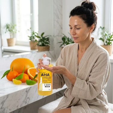 AHA Vitamin C Brightening Face Serum for Uneven Skin Tone, Dark Spot Appearance Care &amp; Radiant Skin Hydration
