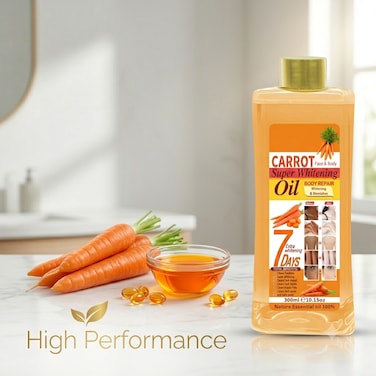 100% Natural Carrot Skin Glow Oil &ndash; Body Repair &amp; Brightening Oil for Face and Body, Helps Improve Appearance of Uneven Skin Tone &amp; Radiant Glow