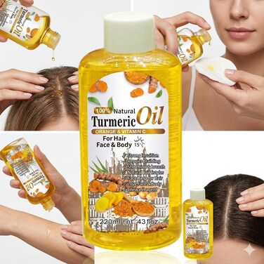 100% Natural Turmeric Essential Oil for Skin &amp; Hair Care &ndash; Nourishing Vitamin C Formula for Radiant Glow, Hydration &amp; Healthy-Looking Skin