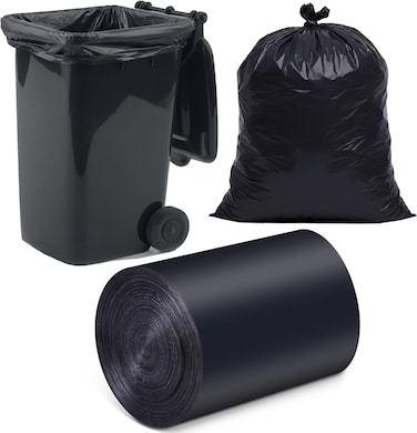 50 Gallon Heavy Duty Garbage Bags, 75cm x 103cm Extra Strong Biodegradable Waste Bags, Large Disposable Trash Liners, Pack of 40