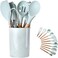 12-Piece Silicone Kitchen Utensil Set Mint Green, Heat Resistant 446&deg;F Cooking Tools with Turner, Tongs, Spatula, Spoon, Whisk &amp; Brush for Nonstick Cookware