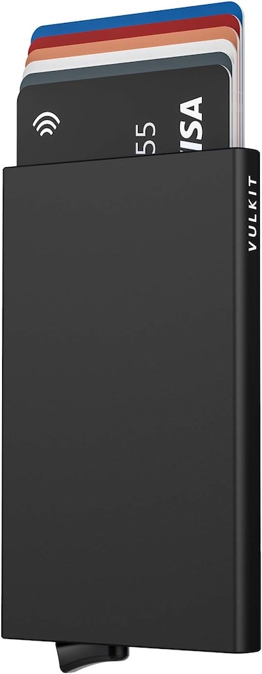 Pop Up Wallet, Slim Minimalist Credit Card Holder For Men and Women RFID Blocking Mini Metal Case