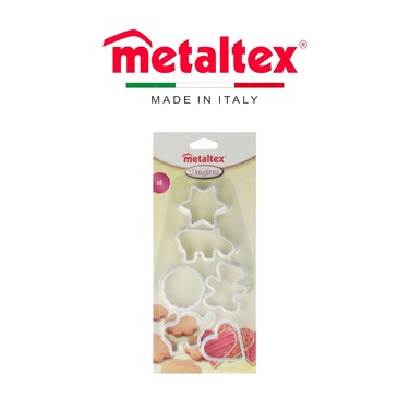 Metaltex 6-Piece Plastic Cookie Cutter Set &ndash; Assorted Shapes, Durable PP Material for Baking &amp; Crafts