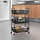 Metaltex Oslo 3-Layer Multi-Purpose Storage Basket &ndash; Rolling Cart with 360&deg; Spinner Wheels, Touch-Therm&reg; Coating &amp; PP Baskets &ndash; LAVA
