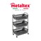 Metaltex Oslo 3-Layer Multi-Purpose Storage Basket &ndash; Rolling Cart with 360&deg; Spinner Wheels, Touch-Therm&reg; Coating &amp; PP Baskets &ndash; LAVA