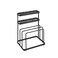Metaltex Tokyo LAVA Knife &amp; Cutting Board Rack &ndash; Matt Black, 15 Knife Slots + 2 Board Compartments