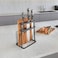 Metaltex Tokyo LAVA Knife &amp; Cutting Board Rack &ndash; Matt Black, 15 Knife Slots + 2 Board Compartments