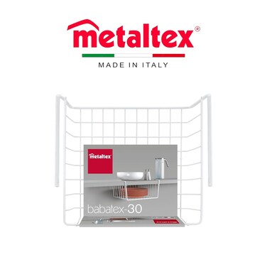 Metaltex Babatex Undershelf Basket 30cm &ndash; Clever Cabinet Storage Without Installation &ndash; White