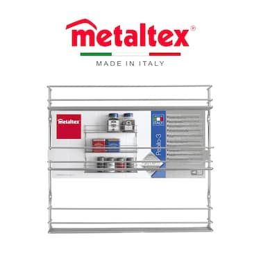 Metaltex Spice Rack Pepito &ndash; 3-Layer Wall or Cabinet Mounted Organizer &ndash; Polytherm Coating, Rust-Resistant, Made in Italy