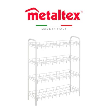 Metaltex 4-Tier Shoe Rack &ndash; Sturdy &amp; Space-Saving Shoe Organizer