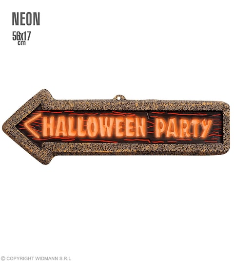 3D Neon Halloween Party Sign 56X17cm