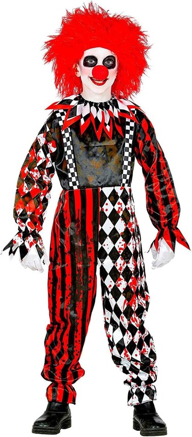 Horror Clown Jumpsuit Collar Child Size