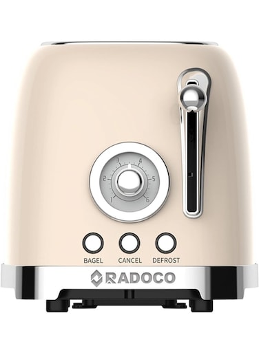 Radoco Retro Style 2-Slice Toaster - Cream