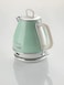 Ariete Vintage Electric Kettle 1L Small, 1630W, Auto Shut-Off, Cordless Base, Stainless Steel Walls For Boiling Water In 3 Minutes, Tea, Infusions, Green Art2868-Gr