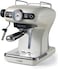 Ariete Classica Espresso Coffee Machine With Manometer And Milk Frother, Auto Shut-Off, Cappuccino Maker, Ground Coffee And ESE Pod Compatible, 850W, 15 Bar, For Home And Office, Pearl Art1389Pe