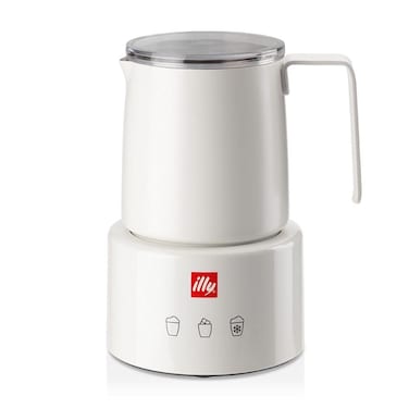 ILLY Electric Milk Frother By Piero Lissoni For Hot &amp; Cold Milk Foam &amp; Hot Chocolate - White