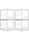 Care 4 Pack Stackable Storage Drawers, 6.6''Tall Acrylic Bathroom Makeup Organizers, Clear Plastic Bins For Vanity, Undersink, Kitchen Cabinet, Pantry Organization CLEAR